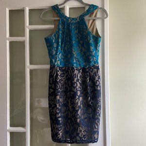 Blue lace dress from Anthropologie